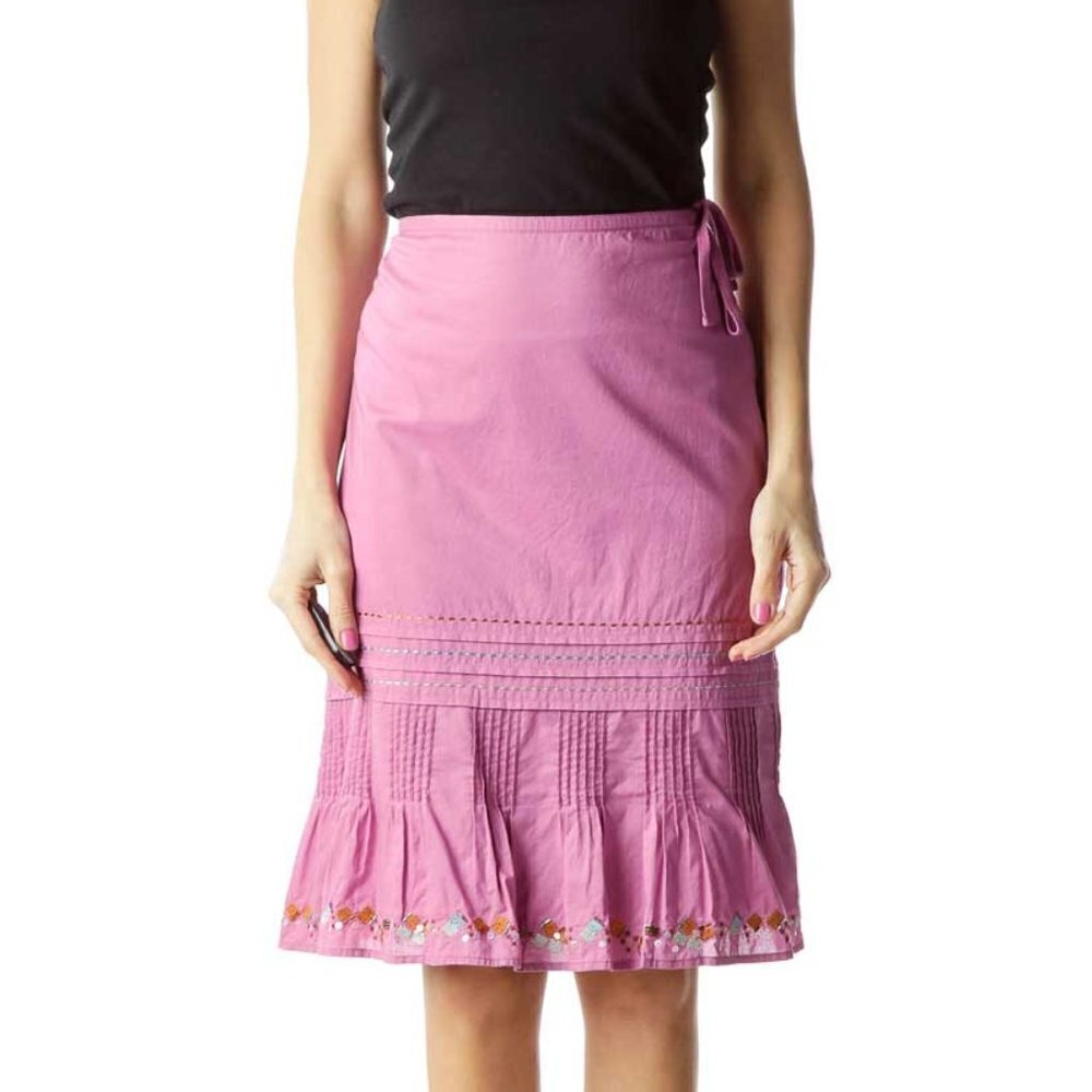 Sigrid Olsen Purple Pleated Vintage Metallic & Sequin Skirt
